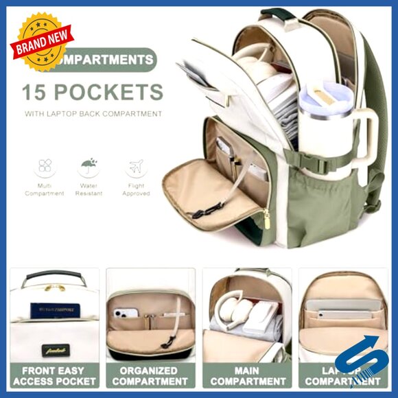 Large Capacity Laptop Backpack with USB Charging Anti-Theft Travel Business - Picture 3 of 6